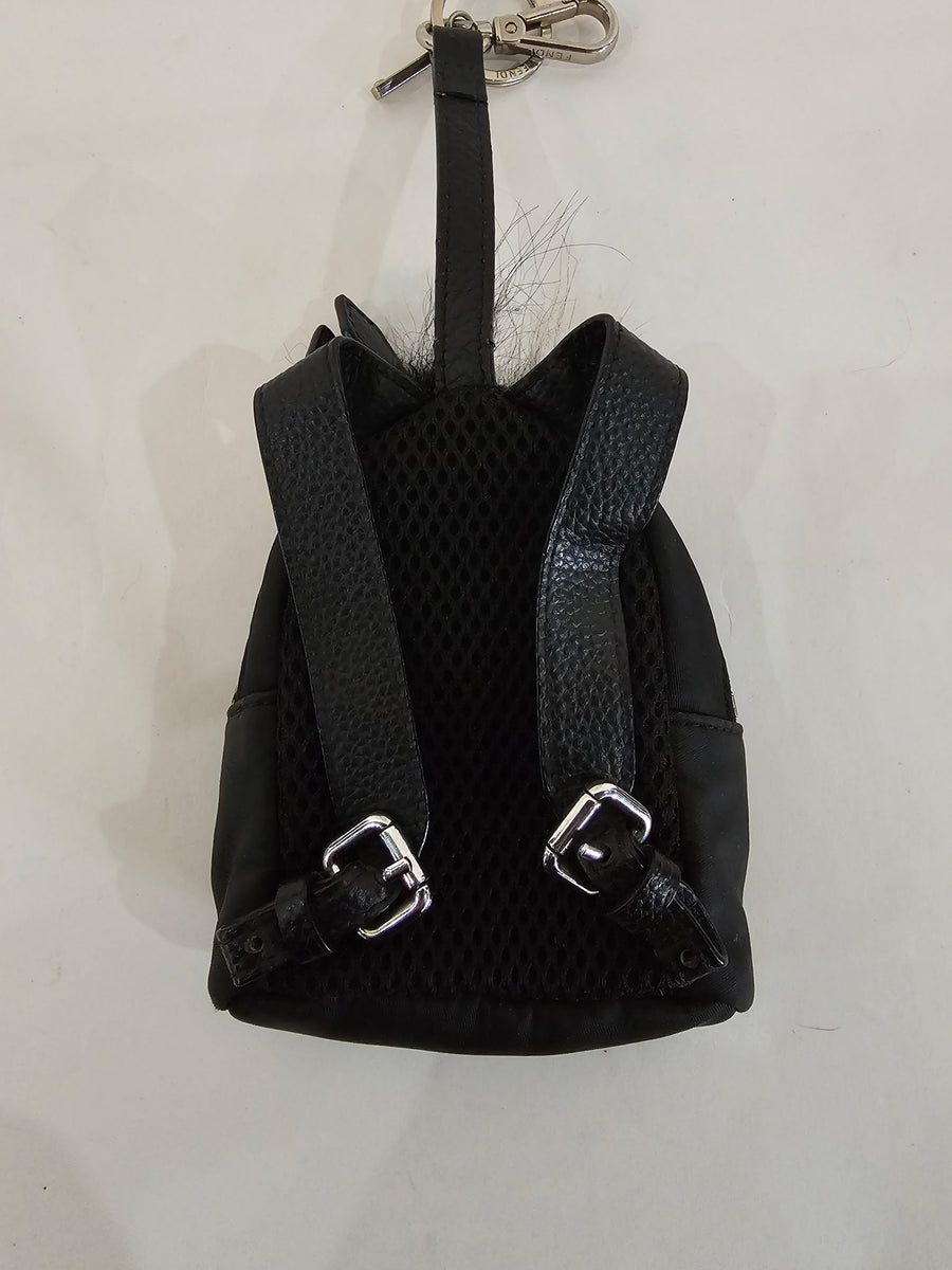 Fendi Bag Bugs Monster Micro Backpack Charm | Black Leather Karl