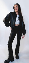 Load image into Gallery viewer, Faux Leather Oversized Bomber Jacket