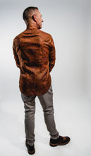 Load image into Gallery viewer, Los Pecos Mutantes - ORANGE PRINT MAO SHIRT