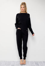 Load image into Gallery viewer, Pearl Detail Knit Jogger Set
