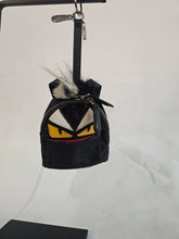 Load image into Gallery viewer, Fendi Bag Bugs Monster Micro Backpack Charm | Black Leather Karl Lagerfeld Era Keychain Bag Charm
