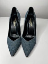 Load image into Gallery viewer, Saint Laurent Denim Pumps — Size 38 
PreLoved → ReLoved
