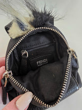 Load image into Gallery viewer, Fendi Bag Bugs Monster Micro Backpack Charm | Black Leather Karl Lagerfeld Era Keychain Bag Charm