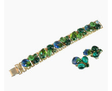 Load image into Gallery viewer, &#39;50s Blue &amp; Green Art Glass Bracelet Set