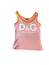 Load image into Gallery viewer, Reloved Vintage D&amp;G &quot;Dance &amp; Groove&quot; Pearl Strap Tank
