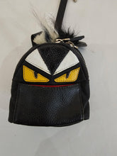 Load image into Gallery viewer, Fendi Bag Bugs Monster Micro Backpack Charm | Black Leather Karl Lagerfeld Era Keychain Bag Charm