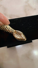 Load image into Gallery viewer, Whiting and Davis Rare Gold/White Mesh Coiled Snake Bracelet
