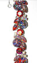 Load image into Gallery viewer, 1960s Red Poured Confettit
Glass Rhinestone
Cabochon Demi Parure