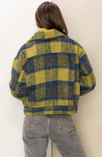 Load image into Gallery viewer, Plaid Fuzzy Mohair Cropped Jacket