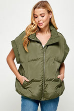 Load image into Gallery viewer, Olive Capped Sleeve Puffer Vest