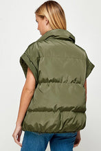 Load image into Gallery viewer, Olive Capped Sleeve Puffer Vest