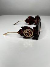 Load image into Gallery viewer, Reloved Gucci Oversized Square Leaf Sunglasses - Tortoise &amp; Gold
