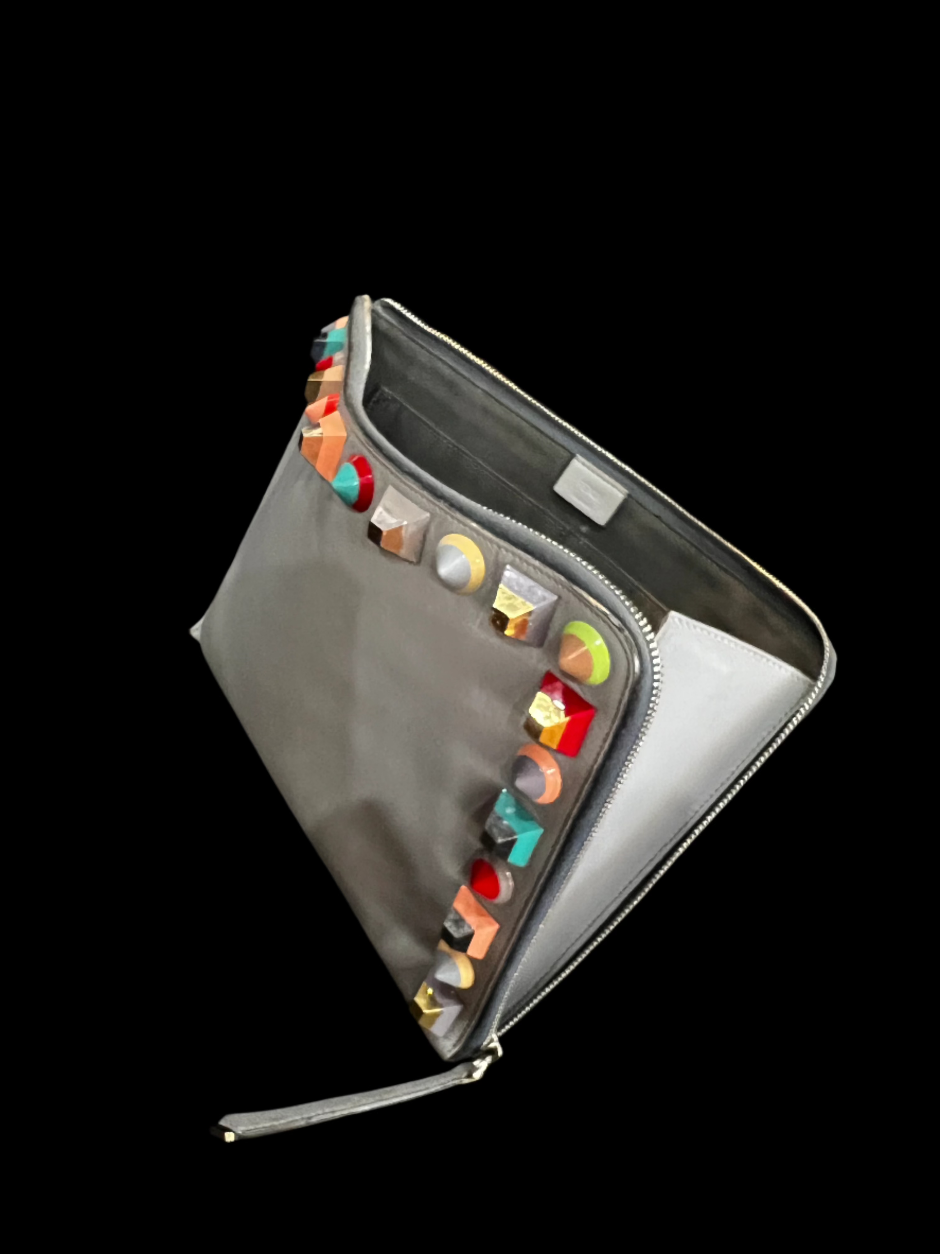 【関税&送料込】Fendi Multicolor Nappa Leather Pouch Baguette Pouch Fabric Brown | Fendi
