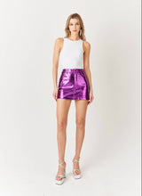 Load image into Gallery viewer, Faux Leather Metallic Mini Skirt

